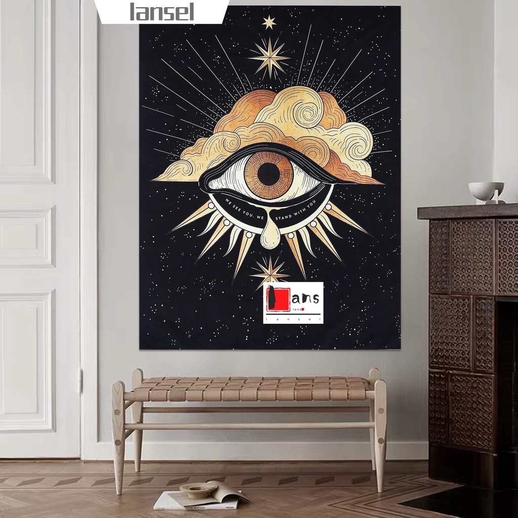 Lansel Home Decorative Tarot Tapestry Wall Hanging Velvet Black Aesthetic Wall Art Room Decor Starry Night Bohemian Sun And Moon Multicolor Shopee Malaysia