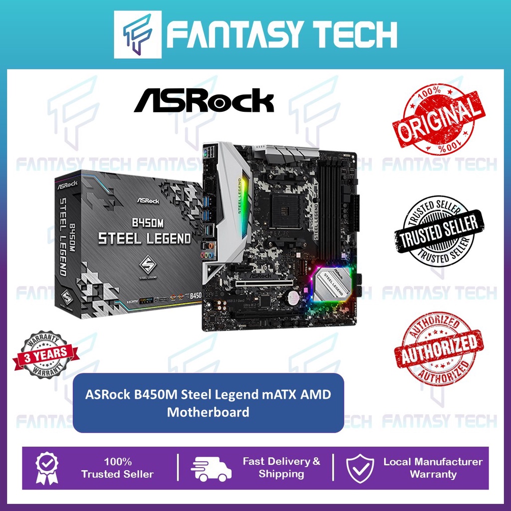 ASRock B450 B450M Steel Legend / B550M B550 AMD Ryzen AM4 MATX