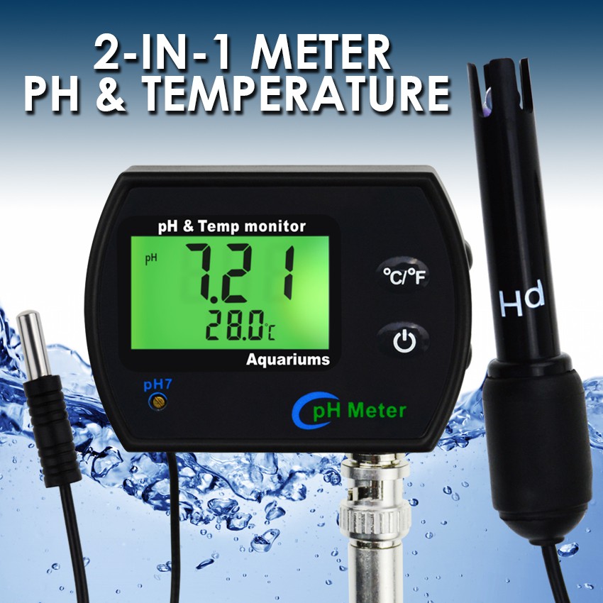 PH & Temperature 2in1 Continuous Monitor Meter w/ Backlight