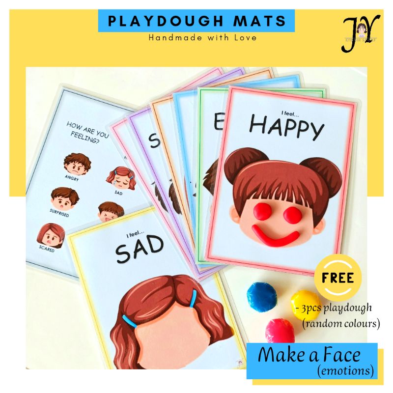 Emotion Playdough Mat - Make a face/Montessori Toys/Educational Toys ...