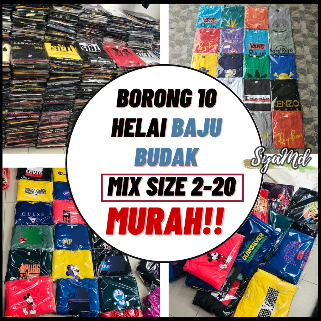Buy Borong 10 Helai Baju Budak Murah Dan Viral Mix Size Baju Kanak Kanak Cotton Tshirt Selesa Lengan Pendek Sejuk Seetracker Malaysia