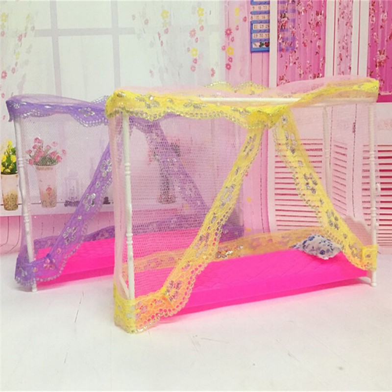 Lovely Doll Bed Barbie Doll Bedroom Furniture Dollhouse Toy Doll Accessori