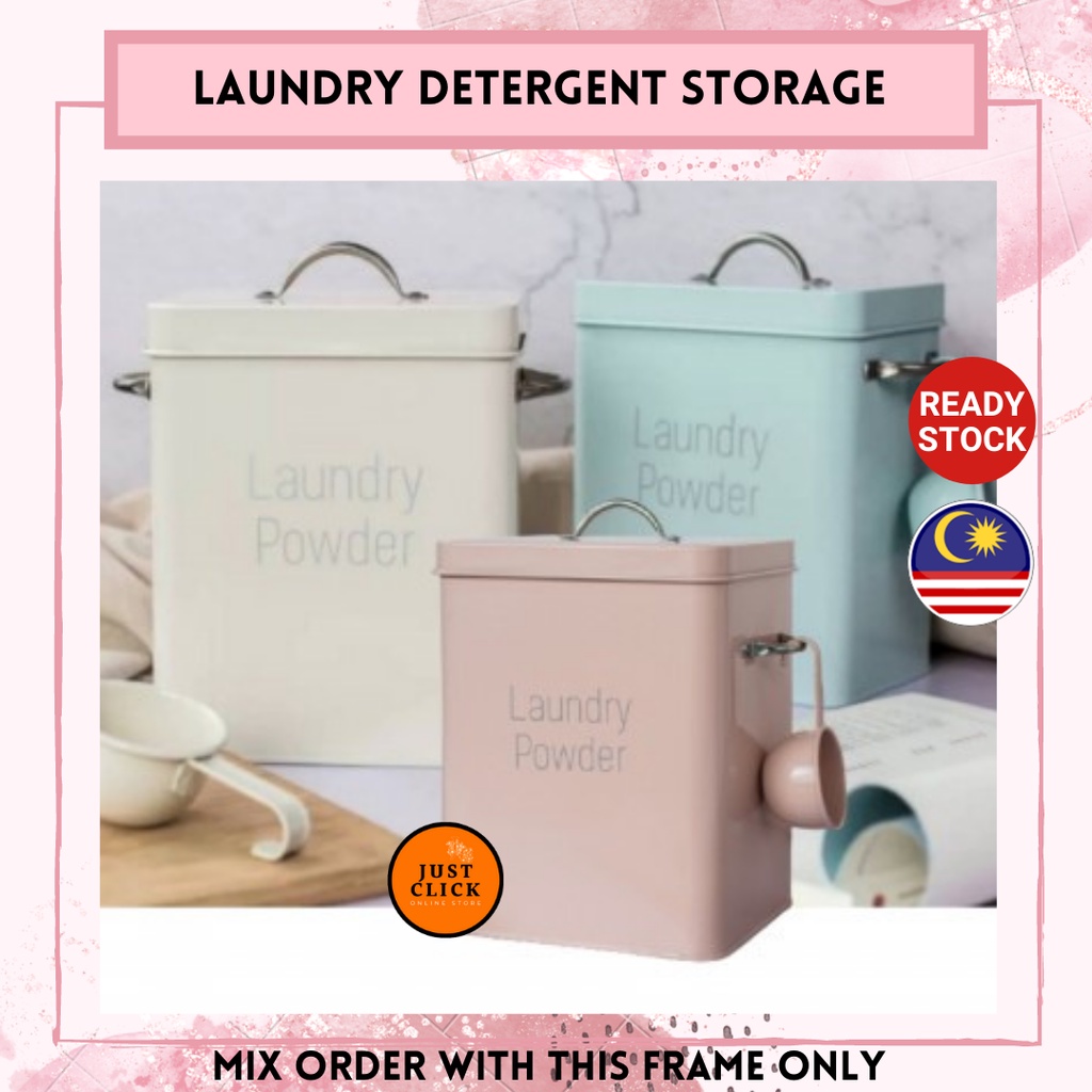Detergent Powder Canister Laundry Powder Tin Storage Detergent Tin