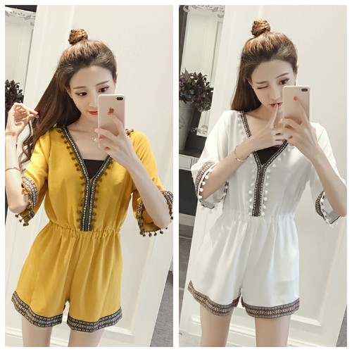 S207 - Korean Fashion Vintage Style Jumpsuit (Free Size)