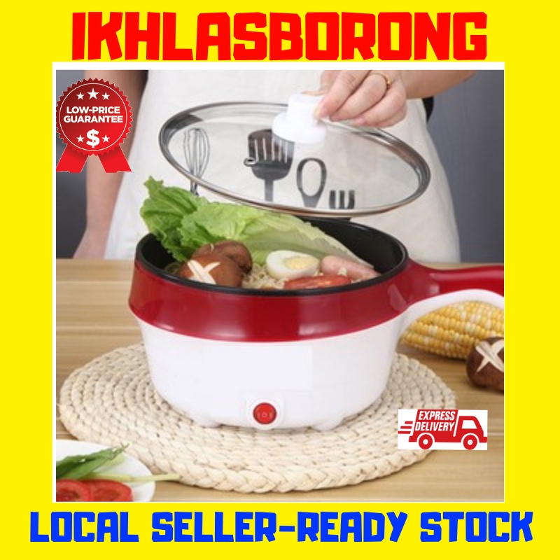 LOPOL 1.8L !!! Electric 2 Layer Non Stick Rice Cooker Steamboat Fry Steamer Cooker with Tray