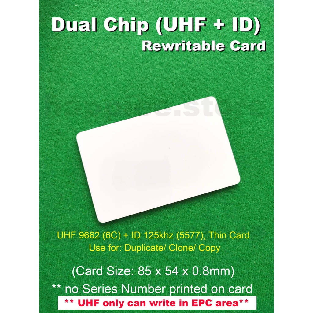 Uhf Id Dual Frequency Chip Uhf C T Rewritable Card Shopee