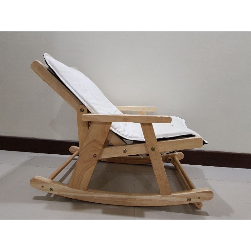 wooden baby rocker bed