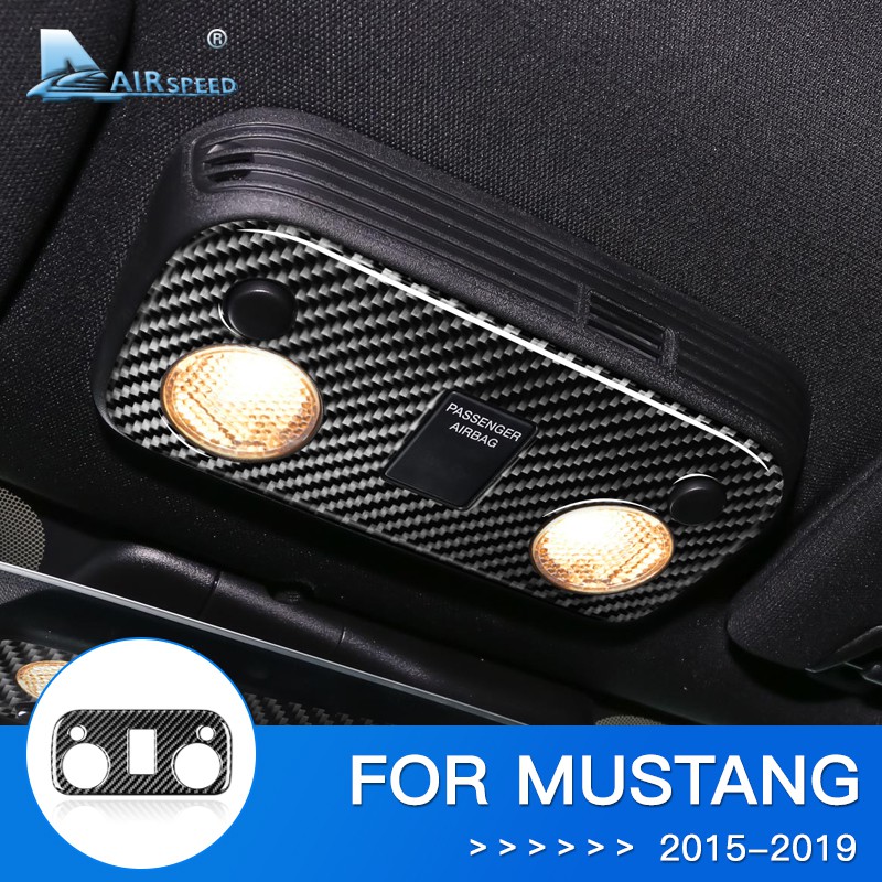 Carbon Fiber For Ford Mustang Gt 2015 2019 Interior Accessories Reading Light Panel Cover Decoration Sticker