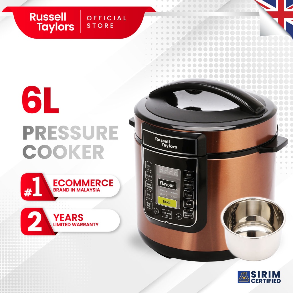 Russell Taylors Pressure Cooker Stainless Steel Pot PC-60 Rice Cooker ...