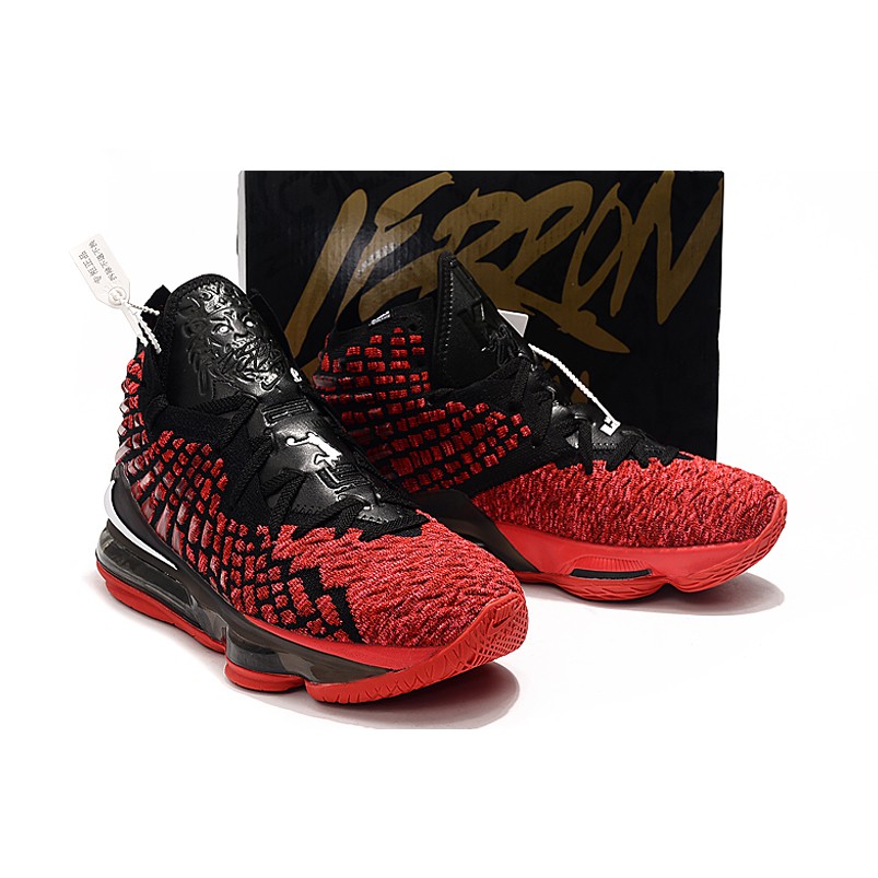lebron james sneakers black and red