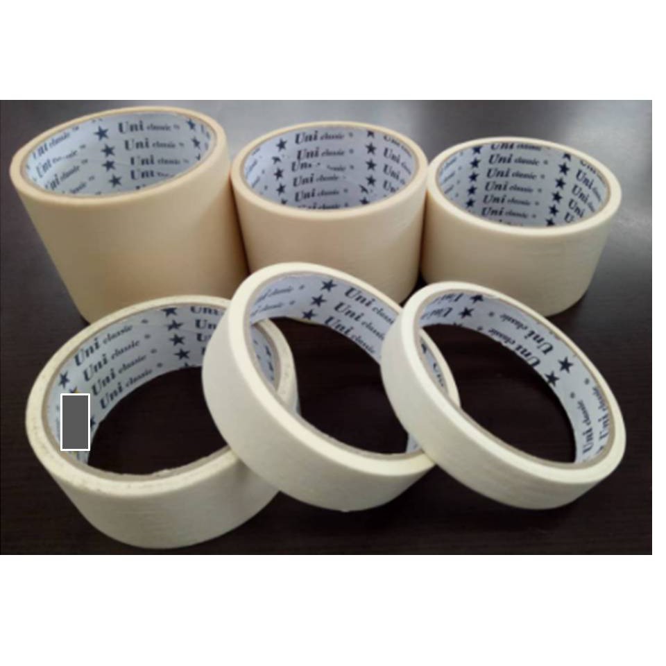 UNI CLASSIC MASKING TAPE TAPE KERTAS 18MM/24MM/36MM/48MM (12YARD PER