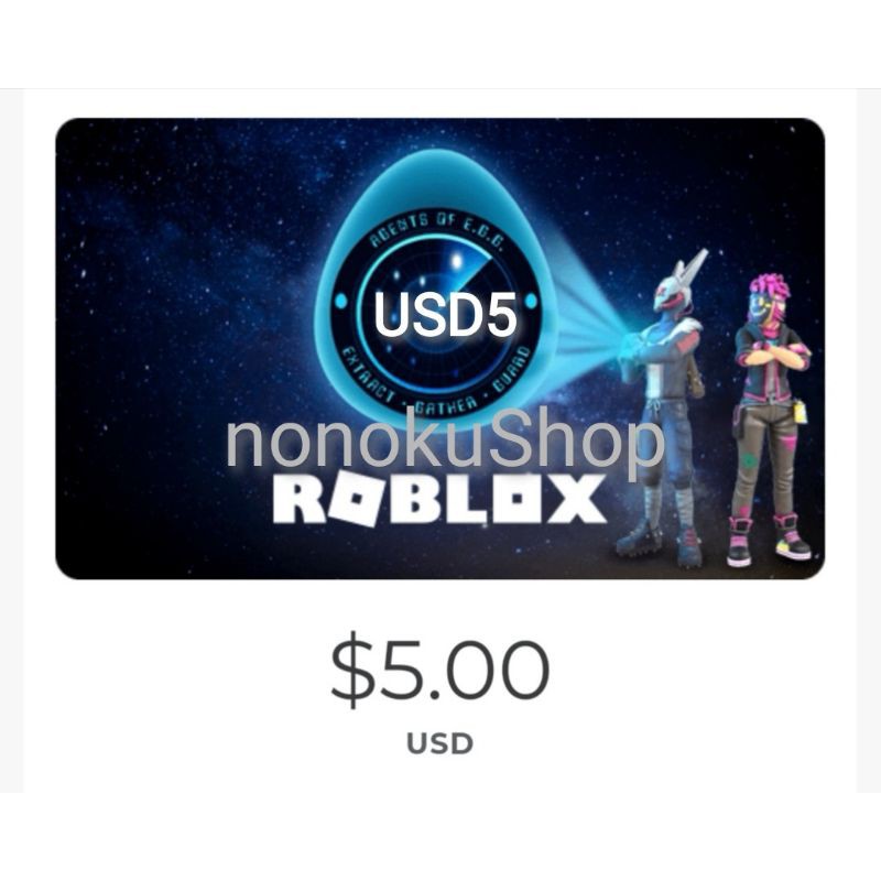Robux Roblox Gift Card 5 Get 400robux No Password No Username Shopee Malaysia - $5 roblox card