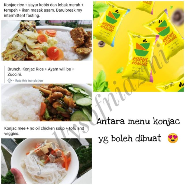 Konjac Kurus Food Makanan Gantian Diet Atkin Intermittent Fasting New Packaging Shopee Malaysia