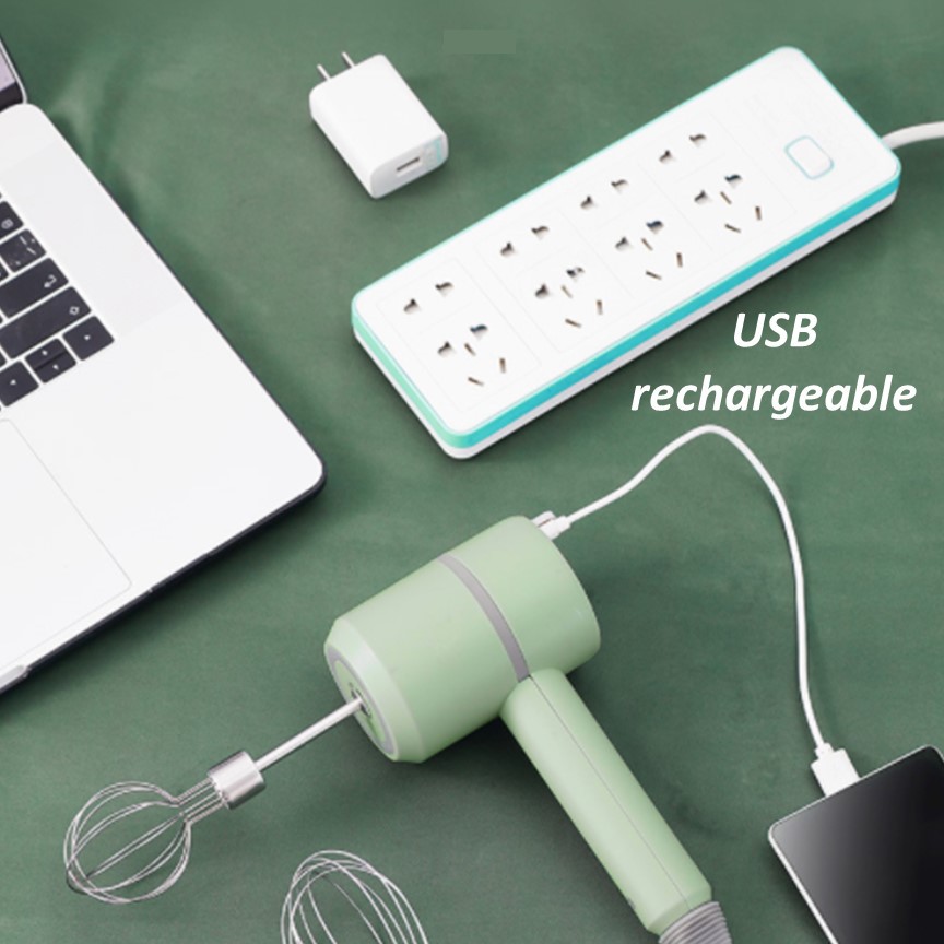 Portable Mini Wireless Electric Egg Beater Handheld USB