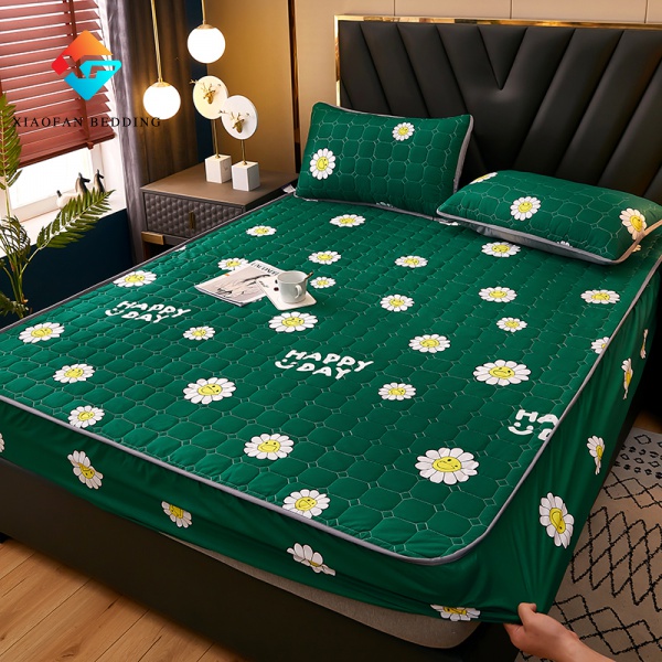 Mattress Cover Sheet/Cotton Fabric Thick Fit Sheet/Quilted Sheet Pillow