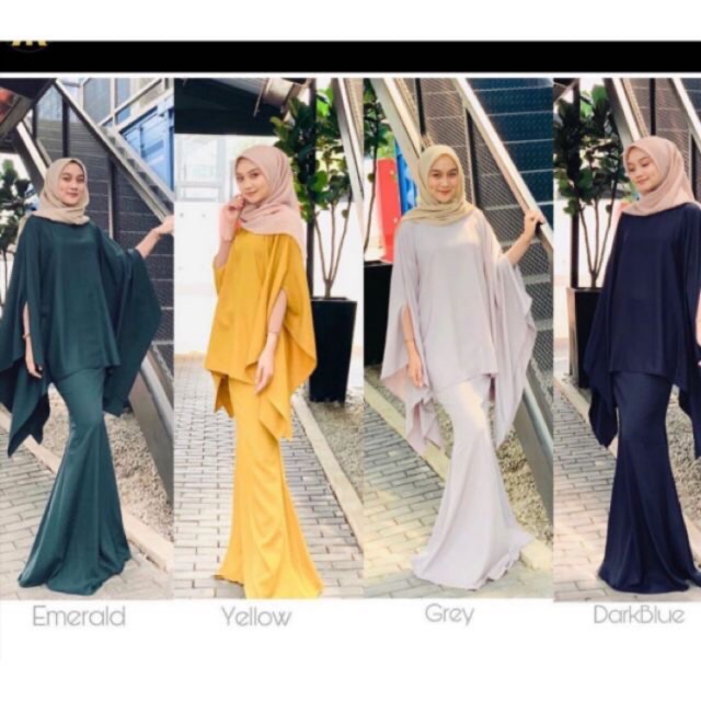 Baju Kurung Fashion Loose Batwing Kaftan Fesyen Kepak Kelawar Belakang Design Terkini Shopee Malaysia