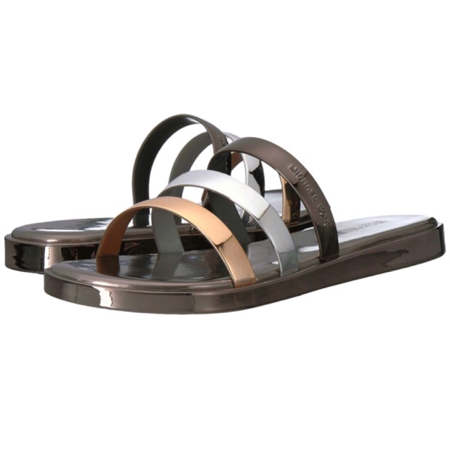 michael kors keiko metallic slide