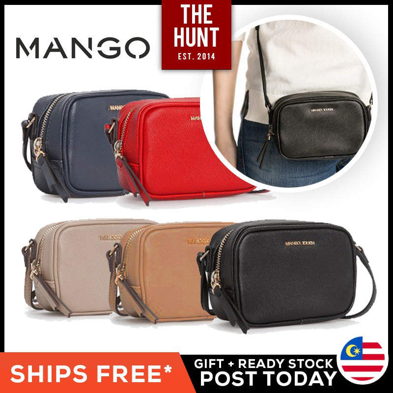 Ready Stock MANGO MNG Leather Boxy Sling Bag Women Handbag Crossbody Messenger Shoulder Gifts Beg