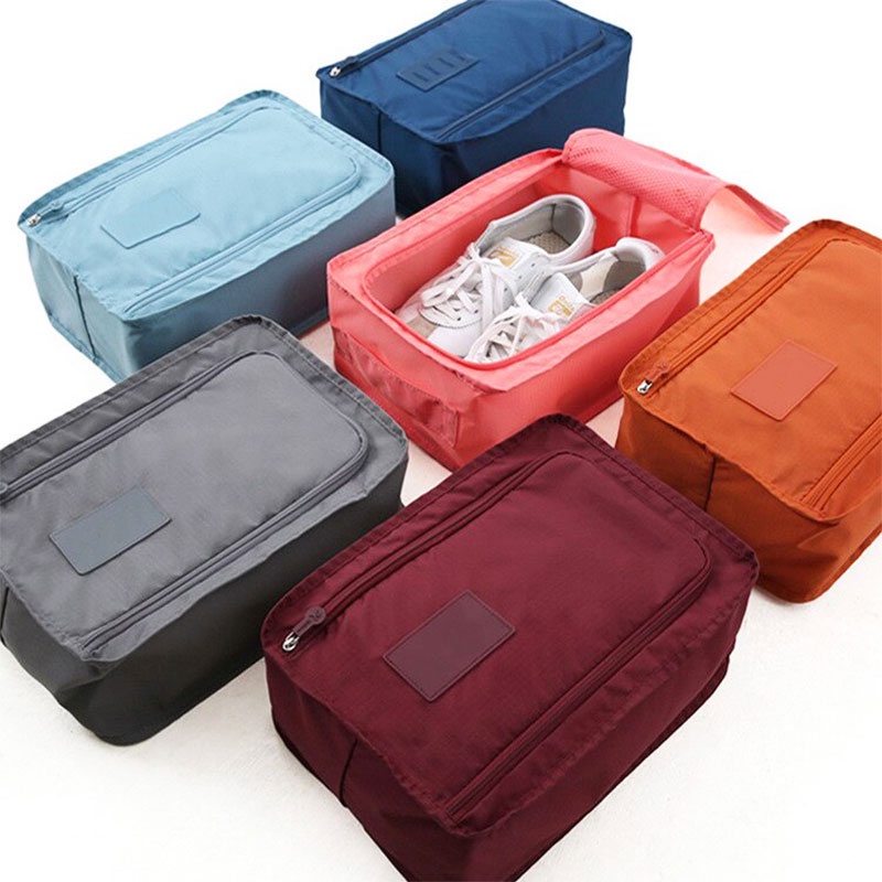 4 Color Portable Nylon Convenient Travel Shoes Cloth Storage Bag Sorting Pouch Zip Lock Multifunction Shoe Organizer