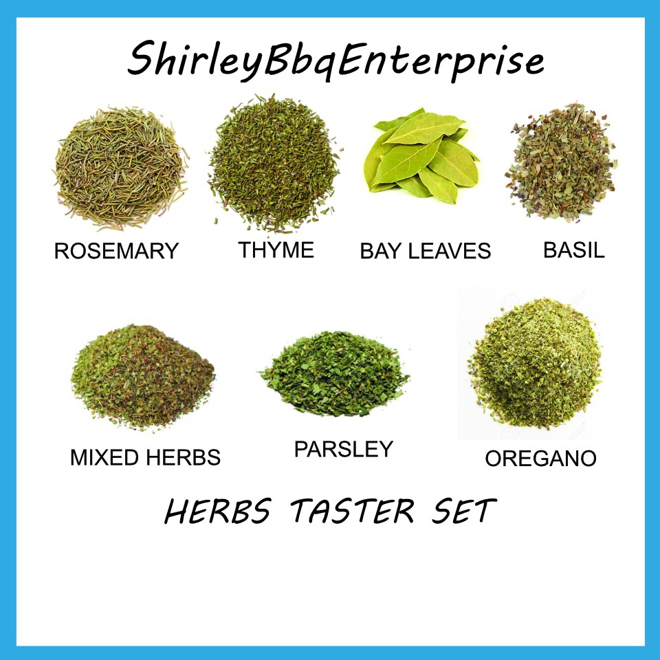 HERBS TASTER SET 7 DIFFERENT HERBS ROSEMARY OREGANO THYME MIXED