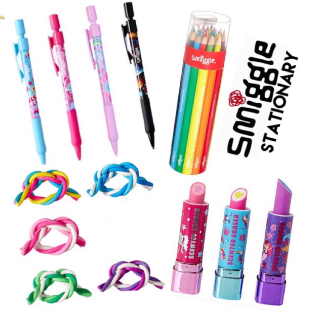 💯 [READY STOCK] SMIGGLE PENCIL PENSIL ERASER COLOR DRAWSTRING BAG