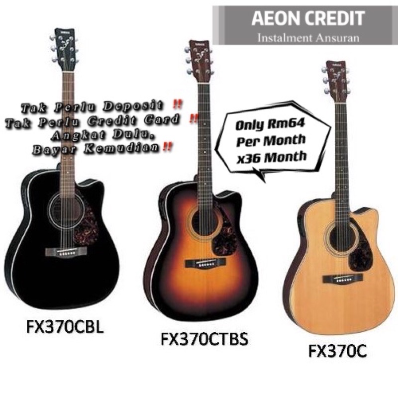 Yamaha FX370C Cutaway AcousticElectric Guitar with Pickup (FX370C