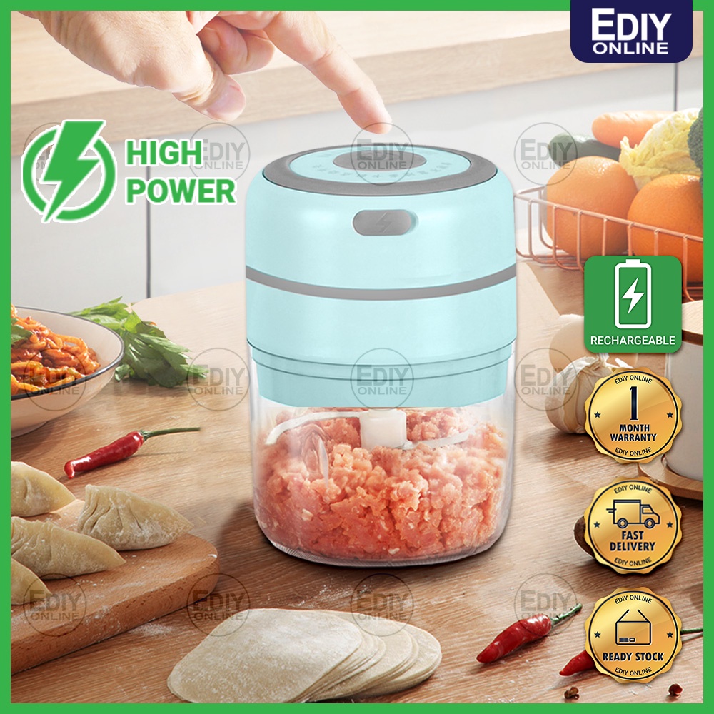 RECHARGEABLE WIRELESS MINI PORTABLE ELECTRIC USB MASHER BLENDER CHOPPER GRINDER BABY FOOD MEAT GARLIC 搅拌机 SPEEDY MANUAL