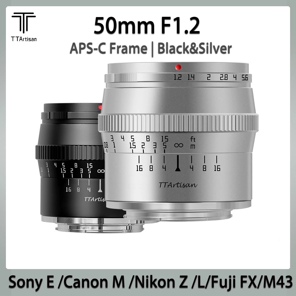 TTArtisan 50mm F1.2 Manual Lens For Canon RF Mount - APS-C Large Aperture Prime Lens