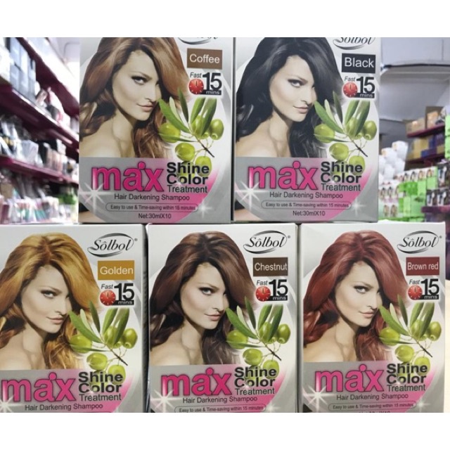 🔥Ready stock 🔥 10 packs /Box Hair Darkening Shampoo/Max Shine Hair Dye  Coloring Shampoo | Shopee Malaysia