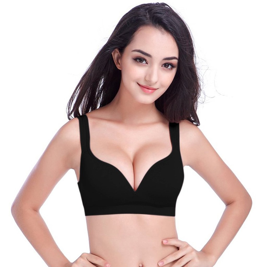 wireless push up sports bra