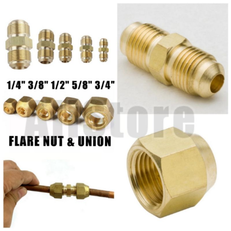 ALi Copper Flare Nut Union Copper Aircond Air conditioner R22 R410a R32 Gas Penyaman Udara