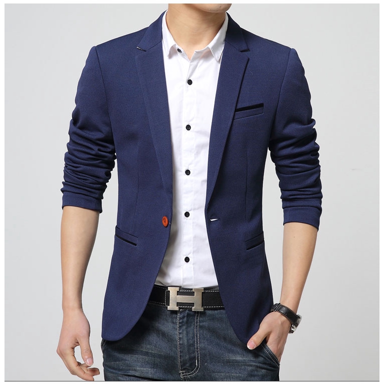 Fashion Men's Slim Fit One Button Casual Blazer Suit Business Coat Jacket Tops