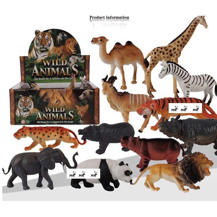 wild animal zoo lion tiger bear education toys 1 set 12pcs | Shopee