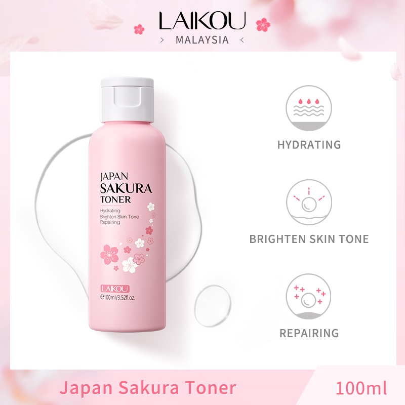 LAIKOU Sakura Face Toner Cherry Blossoms Nourishing Reduce Spots Rejuvenating Firming (100ml