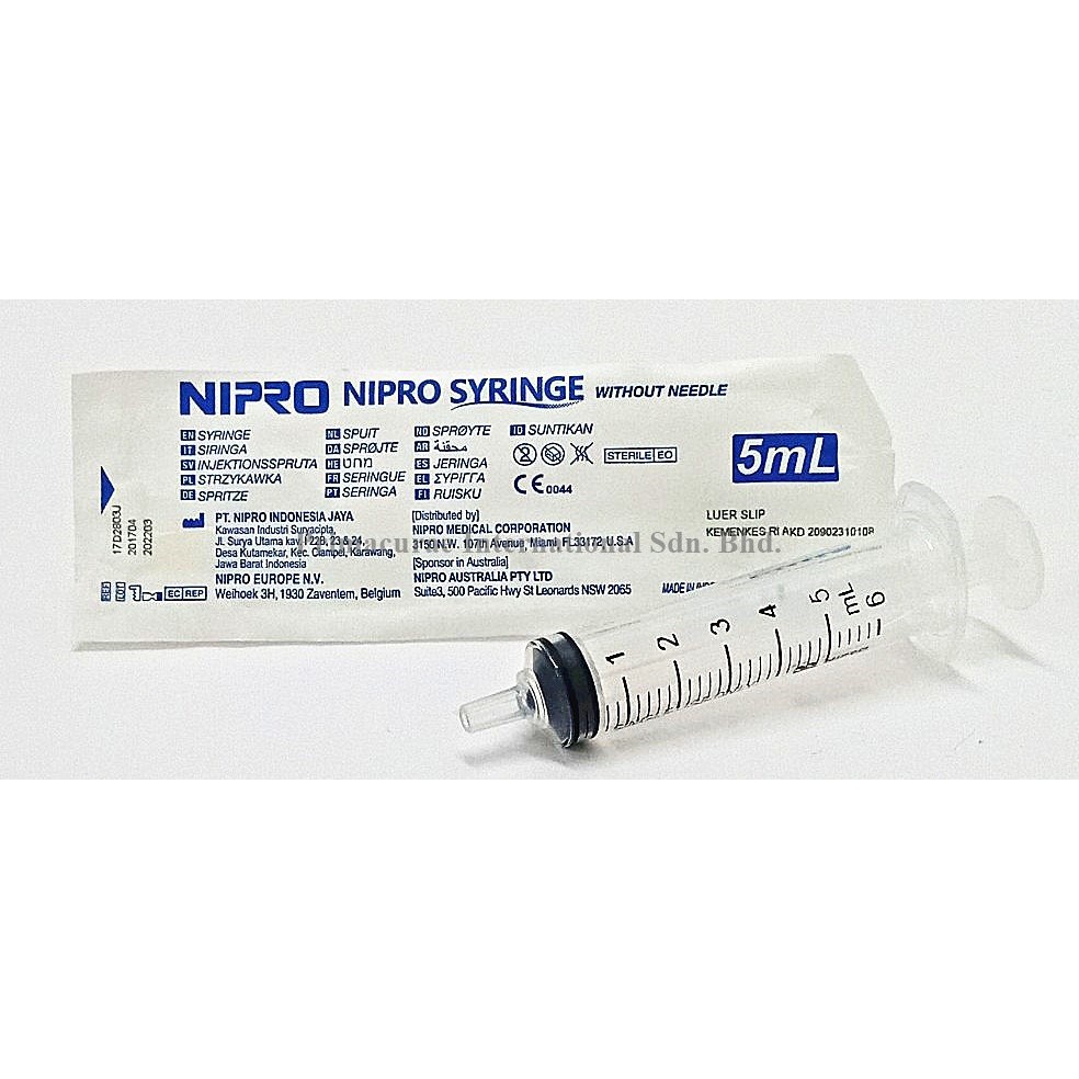 Nipro Luer Slip 5ml Syringe 1 piece Shopee Malaysia