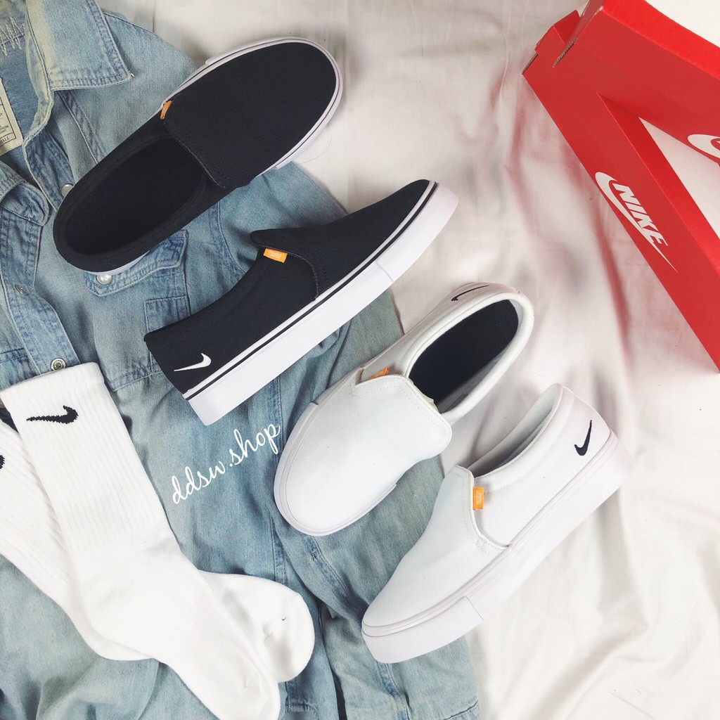 nike toki slip canvas white