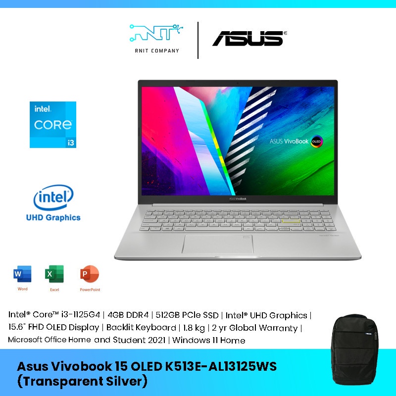 Asus Vivobook K513E-AL13125WS, Intel i3-1125G4, 4GB DDR4, 512GB SSD ...