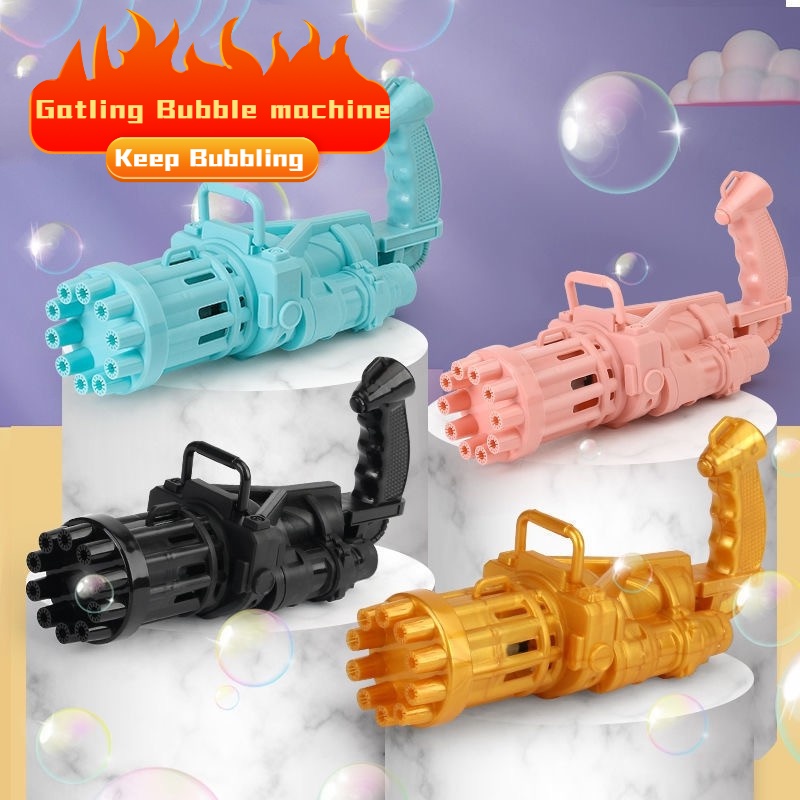 【In Stock COD】🔥Gatling bubble machine🔥8 holes bubbling Black/Pink/Gold