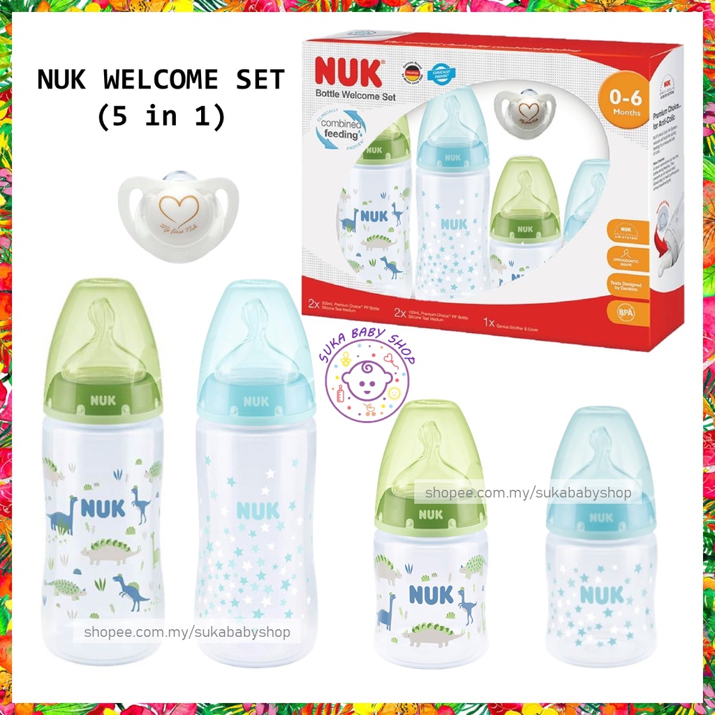 NUK Bottle Set Blue and Green ( 5 in 1 ) Shopee Malaysia