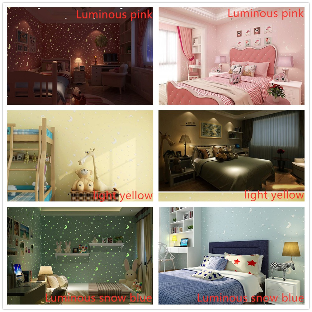 3d Luminous Wallpaper Night Sky Ceiling Children Bedroom Decor Decorative Fashion Stickers