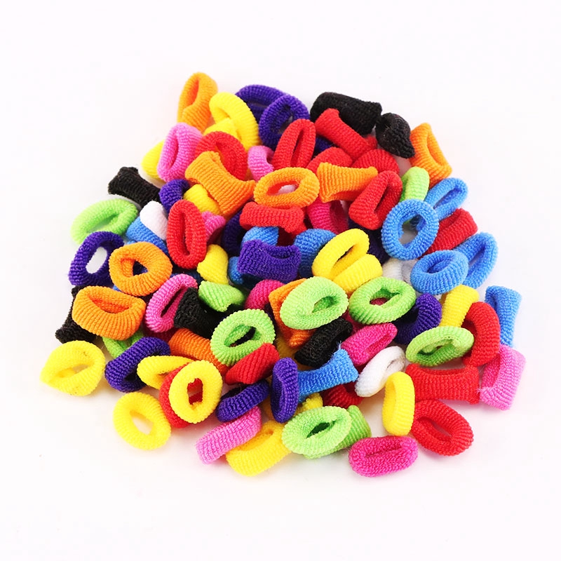 1pack Small Ring Hair Bands Colorful Elastic Hair Rope Tie Gums