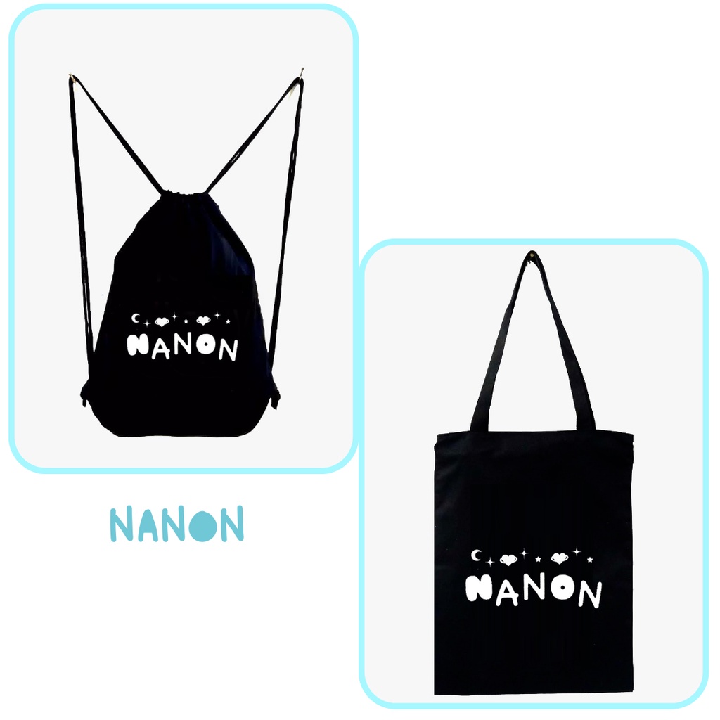 New Arrival!!/Totebag Motif Nanon Writing drill Fabric thailand merchandise thai merch raikantopeni Actor || Cigars ||