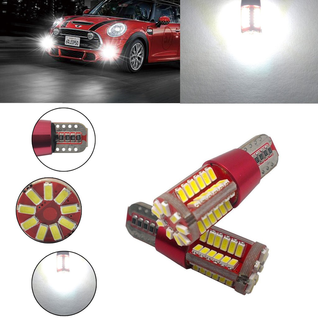 2X T10 W5W 501 LED CANBUS 57 SMD CREE BRIGHT WHITE CAR INTERIOR SIDE LIGHT BULBS
