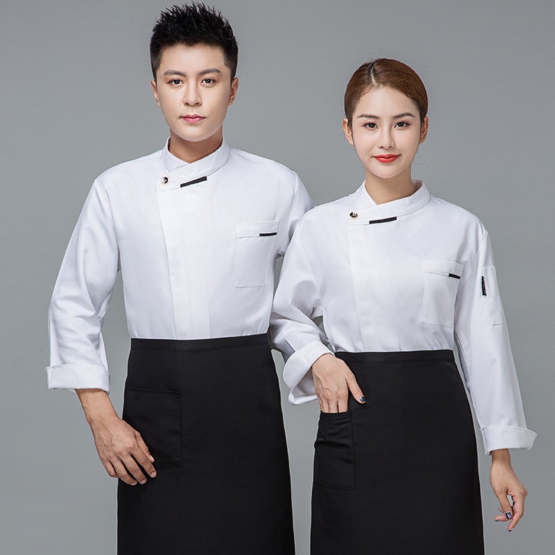 Chef's uniform long sleeve baking bakery restaurant men's and women's western restaurant chef's uniform