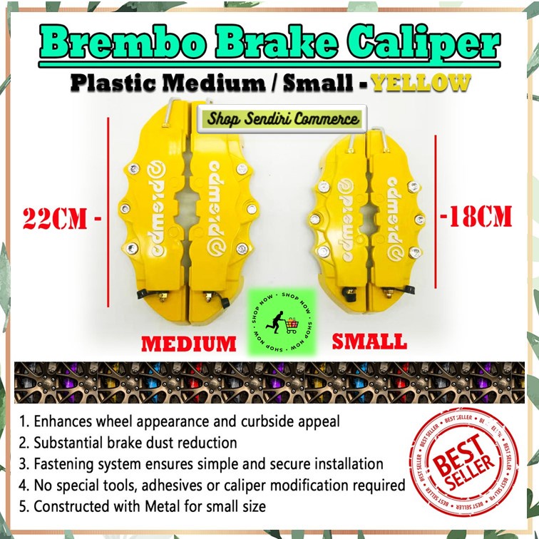 Brembo Brake Caliper Cover Front / Rear Disc Cover Plastic (YELLOW