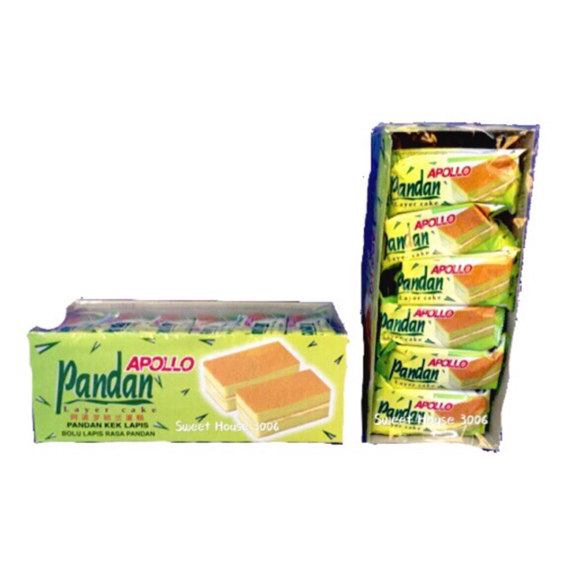 Apollo 3030 18g x 24Pcs Pandan Layer Cake Childhood Memories Pandan Kek  Berlapis Popular Malaysia Sweet House 3006