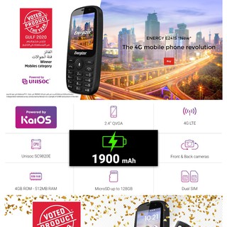 Energizer E241S whatsapp phone 4G Energy ori Internet smart feature phone kaios, Wi-Fi, and GPS ...