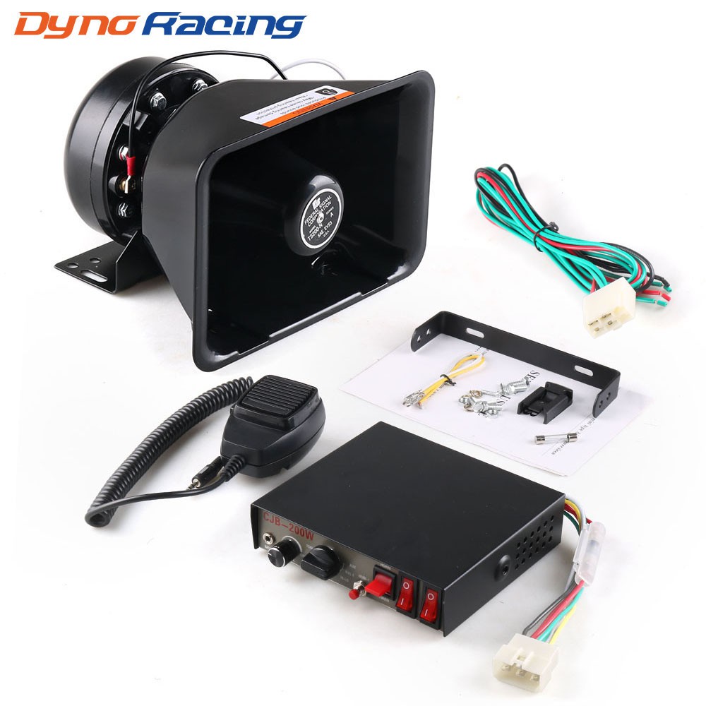 12V 200W 9 Tones Sound Loud Car Warning Alarm Police Siren Horn Speaker