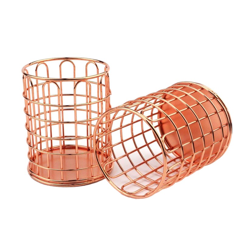 Pen Holder Makeup Brush Holder Wire Iron Pencil Holder Rose Gold