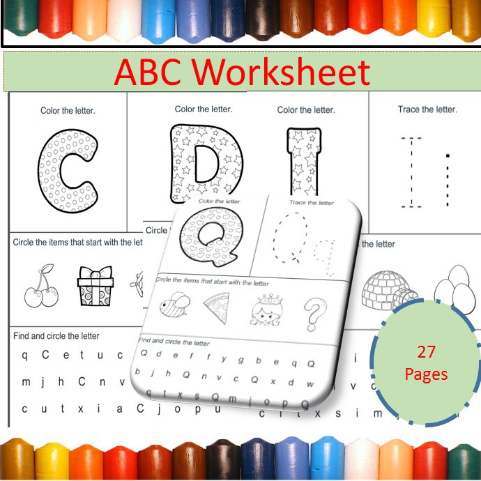 Abc Fun Preschool Worksheet Shopee Malaysia